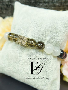 กำไลหินเสริมดวง สโมคกี้ วอทซ์ มิลค์กี้ควอทซ์ นิลดำ - หินที่ช่วยส่งเสริมความรู้สึก ความแข็งแกร่งภายใน เพิ่มความมั่นใจ