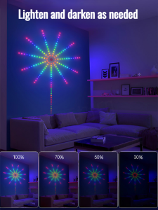 Dazzling Effect Colorful Lights Fireworks Light Strip Flexible Stage Performance Led Lamp Beads Illusion Lighting Decoration Belt Lighting Decorative Light Strip