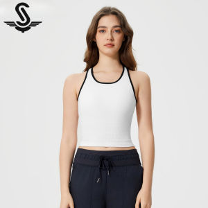 Succming Pilates Spring Summer New Style with Chest Pads Shockproof Fitness Sports Vest for Women Slim Fit Sleeveless Yoga Top D25029