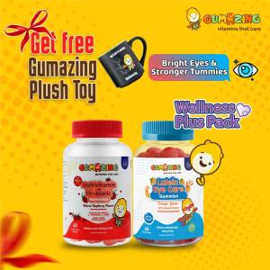 Gumazing Kids Wellness Plus Combo Pack: Multivitamin & Probiotic with Lutein Eye Care | Made in EU