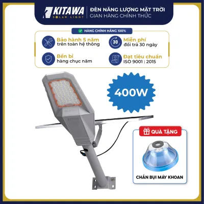 Đèn Đường Phi Thuyền Năng Lượng Mặt Trời 400W KITAWA PT3400 Chiếu Sáng Suốt Đêm Chống Nước IP65