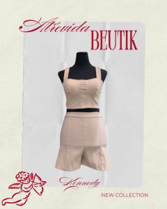 KENNEDY Terno Sleeveless Crop Top and Shorts Coordinate for Women - High-Quality Cotton Material - Clothes