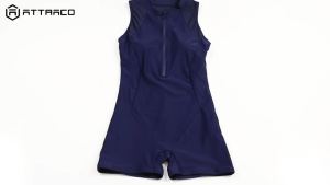 Charmo Athletic Swimsuits for Women Zipper Up Bathing Suits Modest Boyleg Swimwear