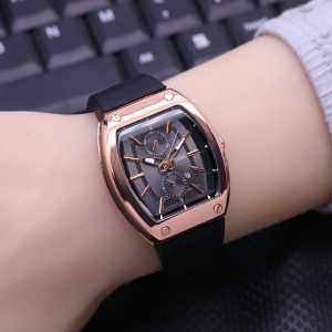 Jam Tangan Wanita Fo55il Oval Karet Rubber Mewah Fashion Cewek Kekinian Elegan Keren