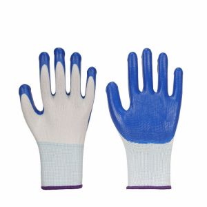 1 Pairs Color Rubber Coated Dots Gloves Anti Slip Cotton Grip Rubber Palm Safety Hand Heavy Duty Work Special Gloves