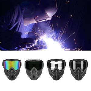 DFGFIN Adjustable Band Auto Darkening Welding Glasses Dust Resistant Impact Resistant Cutting Welding  High Quality Detachable Work Protective Gear Work Protective Equipment
