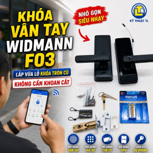 WIDMANN F03 - Khóa Cửa Kính Thông Minh Vân Tay Thẻ Từ Mã Số App TTlock - Bảo Mật Cao Cấp - Công Nghệ FPC - Dễ Dàng Quản Lý Trên Điện Thoại