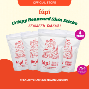 [Bundle of 4] Seaweed Wasabi Fupi Crispy Beancurd Skin Chips [Fu Chuk Chips] (4 x 75g)