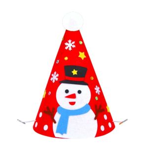 BEIBEI Christmas Merry Christmas Hat Material Pack Santa Claus DIY Felt Christmas Hat Funny Cartoon Cartoon Pointed Hat Children/Adult