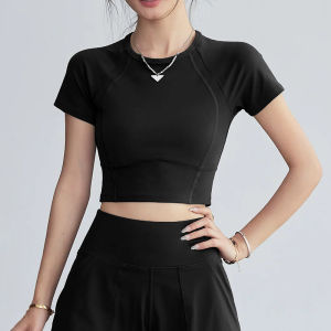 2026 Hot Sale [ Shipped from China ] Quick-dry Barely-there-feel yoga top for women short-sleeved thin slimming breathable suitable for Pilates running and fitness B3