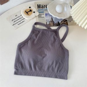 ONEFASHIONMALL Crop Tank Top Atasan Wanita Croptop Turtle Neck Baju Pakaian TangTop Bra Busa BR139