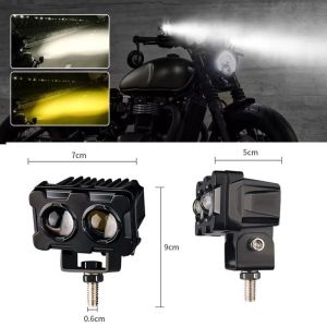 LED TEMBAK SOROT D3 SQL 2 MATA TERANG 12VOLT / 24VOLT 2 WARNA KUNING PUTIH