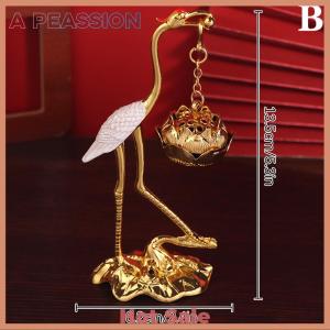 [A Peassion]💖[HOT SALE]🎈🎈 Crane Incense Burner Holder Stove Lotus Incense Burner Antique Alloy Lotus Hanging Stove Tea Ceremony Craft Household Decoration