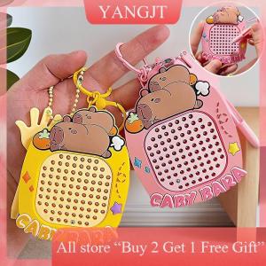 [COD] E-WOITD Capybara Decompression Magnetic Steel Ball Drawing Board Childrens Gift Cute Toy Kawaii School Bag Pendant Car Keychain Cute