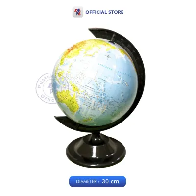 Globe Bola Dunia / Globe Fisikal Skala 1 : 50.000.000 Diameter 30 Dan 25 cm Frame Plastik / UD BAROKAH - UD