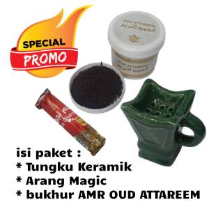 Paket Bukhur AMR Tungku Keramik Tareem Terompah Arang Termurah