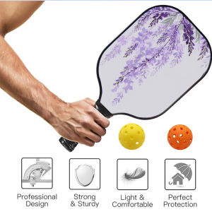 Pickleball-Paddle-Set of 1 Racket with 2 Balls tropical birds palms Pickle-Ball Equipment with AccessoriesFiberglass Pickleball Racquet Set for MenWomen ID 60630-190642721