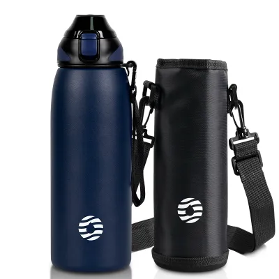 FJbottle Tumbler Tahan Sejuk One-Touch Pop Up Lid With Bag 600/800/1000ml Water Bottle Leakproof
