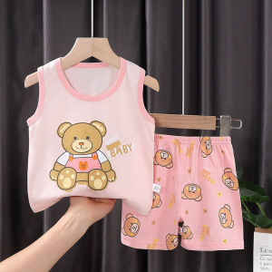 (0-4Yrs) Terno for Kids Girls Baby Cotton Shorts Terno Loose Breathable Pajama Terno