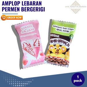 Angpau Lebaran Permen Bergerigi Viral 2025 Angpau Lebaran Motif Lucu 1 Pack 10 Lembar Motif Random