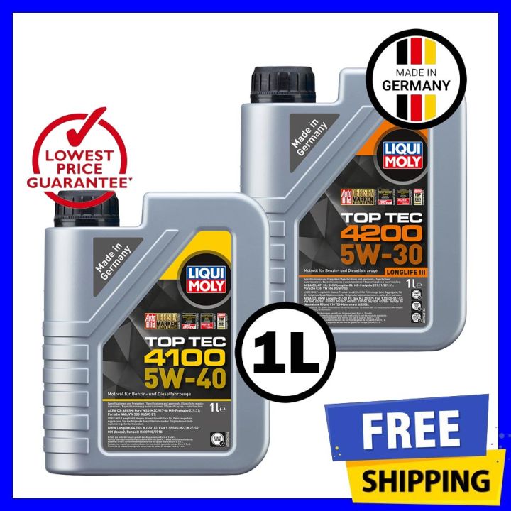 LIQUI MOLY Fully Synthetic Engine Oil TOP TEC 4100 5W40 (1L) 5W-40 ...