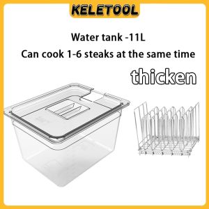 Sous Vide Cooker Tank 11 Liter Clear Food Grade Container Heat Resistant Water Bath Vessel Immersion Circulators Kitchen