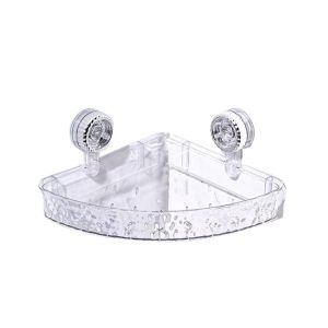 PTPT  Plastic Suction Cups Shower Shelves Rectangular/Triangular Punch-Free Cosmetics Storage Rack Light Luxury Reusable Shower Storage Rack for Home