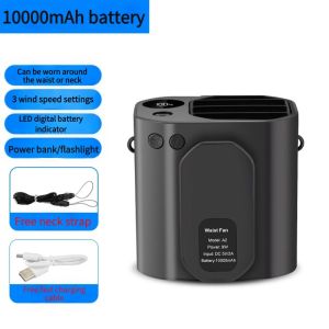 SG LIFE 10000mAh Portable Waist Cooling Fan 3 in 1 Outdoor Fan With Light 100 Speeds Wind Clip Fan