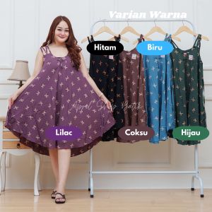 DASTER YUKENSI PAYUNG JUMBO MOTIF PITA DRESS MIDI WANITA CANTIK KEKINIAN TERBARU PIYAMA SINGLET