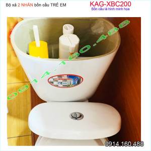 Bộ xả 2 nhấn bồn cầu trẻ em KAG-XBC200 cao 23cm sản phẩm chuyên dùng cho trường học mẫu giáo nhấn êm Bé dễ sử dụng