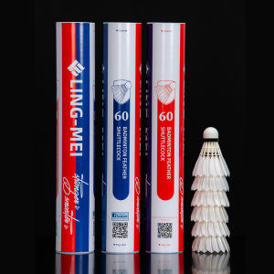 LINGMEI 60 Professional Class Goose Feather Tournament Grade Badminton Shuttles Speed 76