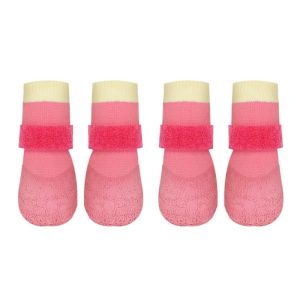 RJQFNG 4Pcs/Set Anti-dirty Dog Shoes Waterproof Non-slip Pet Boots Cute Breathable Dog Foot Cover Pet Supplies