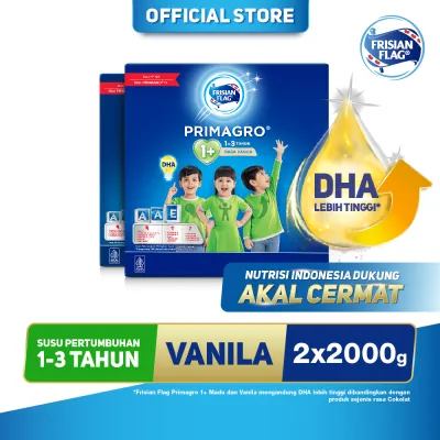 [Paket isi 2] Frisian Flag Primagro 1+ Vanilla 2000gr (1-3 tahun) Susu Formula Pertumbuhan Anak