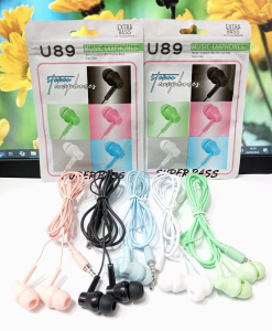 Handsfree Macaron U89 + Mic Stereo Earphone Music Headset Kabel Universal