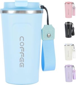 Travel Coffee Mug 16 oz Insulated Coffee Cups with Lid Thermos Stainless Steel Coffee Mugs Spill Proof Double Wall Vacuum Tumbler Reusable To Go Mug for Hot/Ice Coffee
