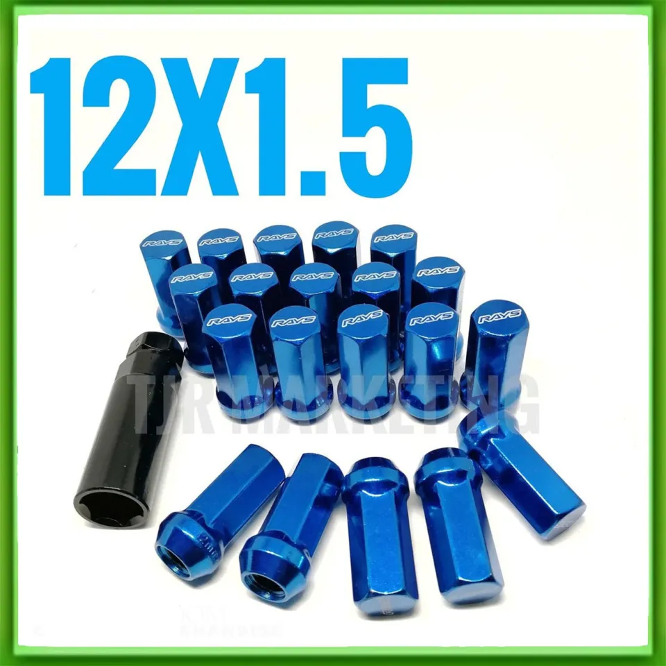 Titanium Rays Steel HYPER Wheel Lugnuts / lug nuts M12 x 1.5mm 20pcs w/ Hex  Adaptor