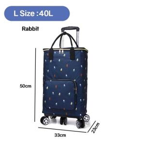 SG RumahHome® Multifunctional 5 wheels Retractable Folding Grocery Shopping Cart Trolley bag