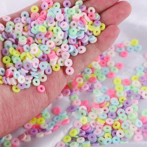 830Pcs 6mm Acrylic Imitation Soft Clay Beads Flat Round Spacer Beads For Jewelry Making DIY Bracelet Necklace Earrings Accessories