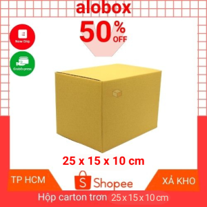 Hộp giấy carton đóng hàng thùng carton đóng hàng kích thươc 25x15x10cm combo 10 hộp giao hàng nhanh hỏa tốc tp. HCM - alobox