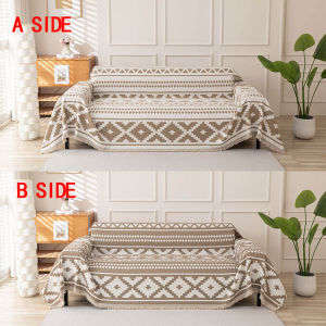 Beautiful Chenille Geometric Sofa Throw Dustproof Decorative Durable Soft Comfortable for Living Room Daily Use Home Decoration Guest Room Sofa Styling Sofa Cover Sofa Throw Sofa Cover