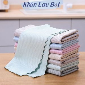 Combo 10 Khăn Lau Bát  - Lau Kính - Lau Đánh Bóng Đa Năng - Công Nghệ Mới Không Xù Lông 25x25cm BAUHO