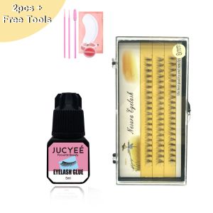 JUCYEE individual lashes 60cluster Set With Glue 8-15mm Eyelashes Extension With Glue Professional