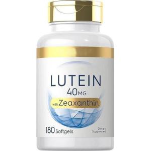Lutein 40mg with Zeaxanthin 180 softgels daily eye supplement in stock and hot selling. Lutein and zeaxanthin softgels
