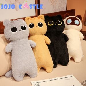 JOJO CASTLE Cat Plush Toy Long Pillow Stuffed Soft Cat Sleeping Pillow Sofa Cushion Accompany Doll Toys for Kids Girls Xmas Gift