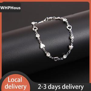 [COD] WHPHous Ship within 24 hours Love Heart Crystal Bracelet For Women Korean Charm Sparkling Adjustable Elegant Chain Bracelets Accessories Jewelry