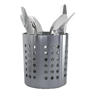 811 - Tempat Peralatan Makan Tabung Penyimpanan Sendok Garpu Stainless Steel Cutlery Stand Organizer