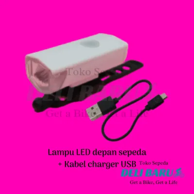 Deli baru Lampu depan LED sepeda USB bisa di cas rechargeable