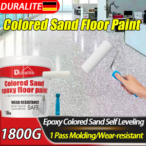 🔥Upgrade 10 in 1 PRO🔥 Epoxy Colored Sand Floor Paint Self Leveling Household Resin Paint 1.8KG Imitating Marble Texture Anti Slip Wear-resistant for Household Waterproofing and Anti Slip Household Resin Paint Self Leveling Floor Paint