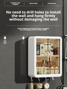 Transparent Bathroom Storage Shelves Loadbearing nopunch wallmounted magnetic organizer