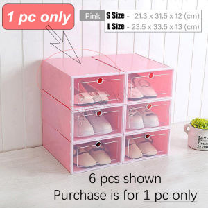 DIY Stackable Shoe Box Case With Clear Flip Cover Organizer Storage Rack Transparent